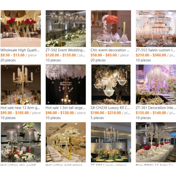 Роскошное украшение стола 18 рук полные хрустальные люстры канделябры для свадебных центров