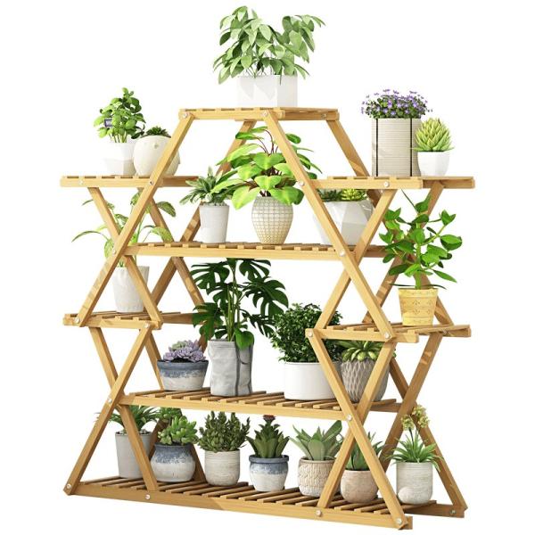 Standing Type Installation Non-folding Rack for Living Room Multi-layers Flower Pots Organizer and Display Plants Storage