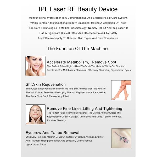 3 In 1 Multifunction Q-switched IPL+RF+Nd Yag Laser Hair Tattoo Removal Machine