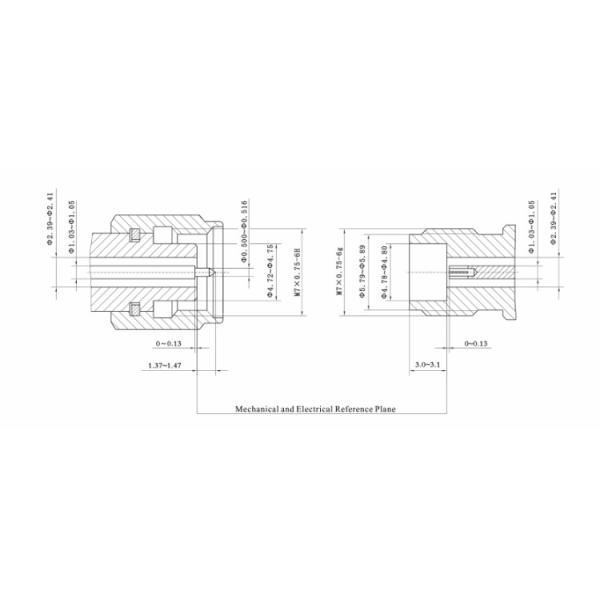 разъем Джек РФ фланца отверстия 2.4мм женский с цилиндрическим терминалом Пин контакта 0.4мм