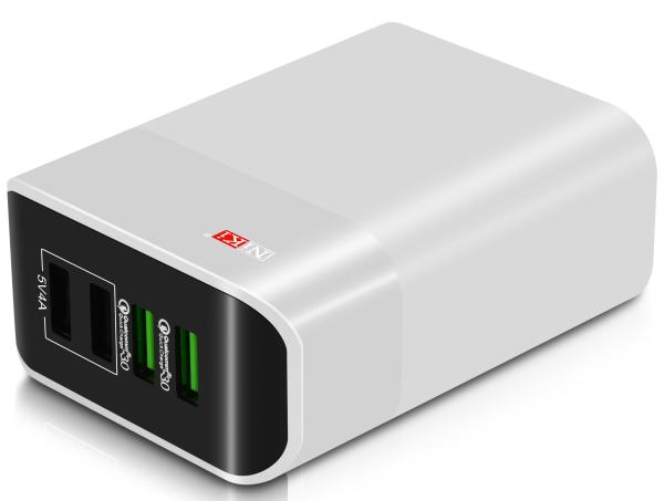 White Black USB Wall Charger  56W  Compact Design Multi Charger Adapter