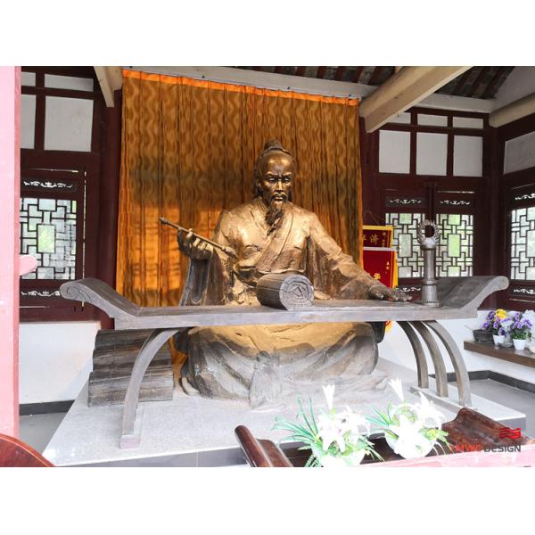 Bronze Statue of Hua Tuo in Red Copper Historical Figure Sculpture for Customization