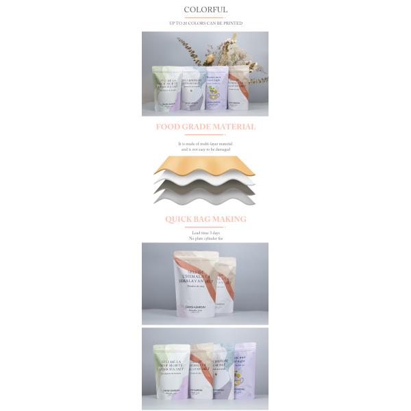 Resealable Tea Packaging Bag SGS Smell Proof Tea Stand Up Pouch