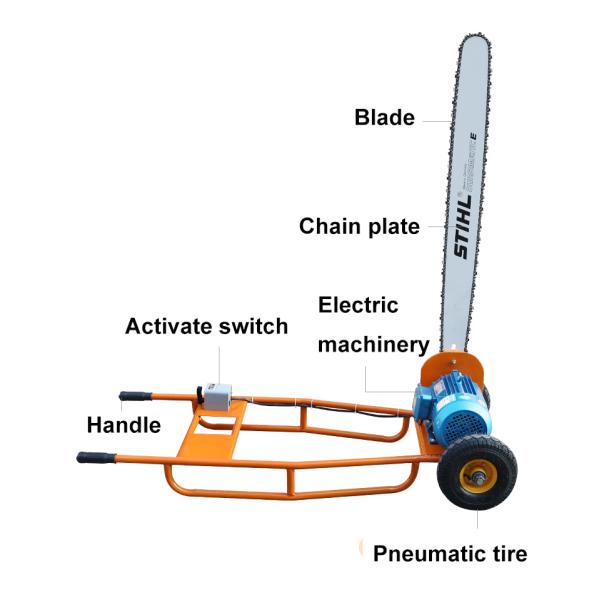 Промышленный электрический дереворезатель мощностью 4 кВт для переносной резки древесины в промышленных условиях