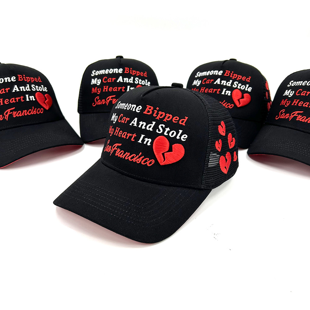 Cotton Mesh 5 Panel Trucker Cap Embroidered Baseball Custom Snapback Cap