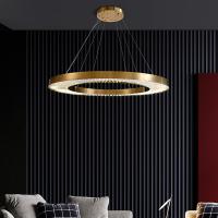 Anneau en laiton balayé LED Ring Chandelier moderne 110V de Dimmable trois à 240V