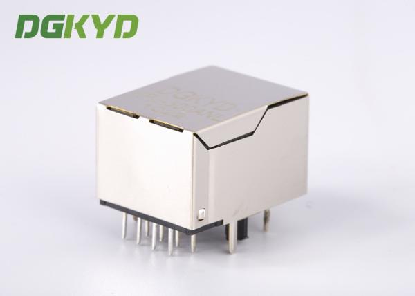 Metal shield Female 1x1 tab down 100base PoE RJ45 Network Jack with Led for Set-top Box