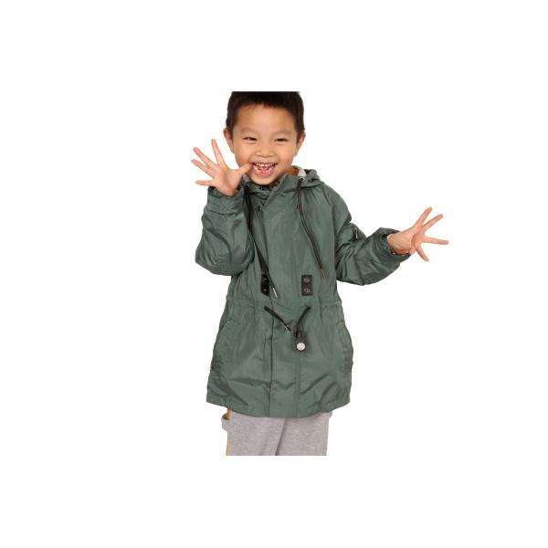 Lightweight Olive Green Polyester Childrens Parka Coats For Winter