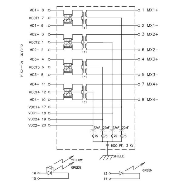 Соединитель RJ45 4PAIR POE 60W ВХОДА ВЕРХНЕЙ ЧАСТИ J1V-U7000NL 10G BASE-T ВЕРТИКАЛЬНЫЙ с приведенный