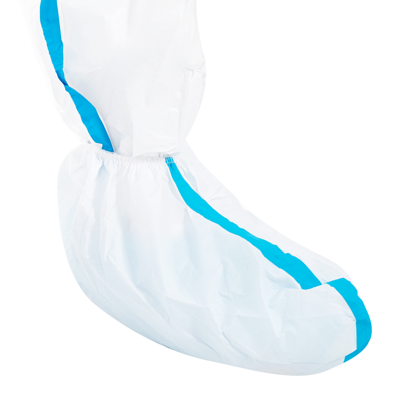 Hubei Haixin Disposable Blue CPE Indoor Shoe Covers Waterproof Nonslip Shoe Cap Blue Plastic Automatic Shoe Cover Wholesale