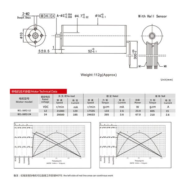 Slotless Brushless DC Motor 67W 16mm 12v 24v For Tattoo Machine