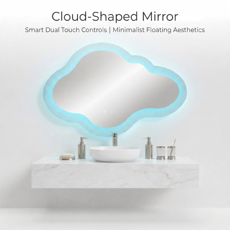 Kingstin Minimalist Floating Cloud Mirror | Custom RGB Smart Touch LED Vanity Mirror