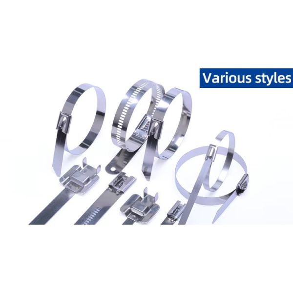 400mm Length Stainless Steel Locking Ties 0.3mm Thickness Metal Tie Wrap