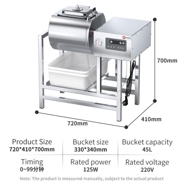 40L Stainless Steel 201 Fast Food Vacuum Marinating Tumbler for Kitchen Equipment