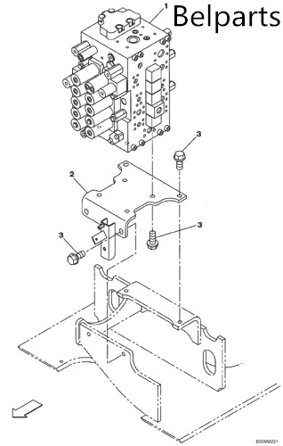 KBJ12141 CX290 SH300-5 Excavator Spare Parts Hydraulic Main Excavator Control Valve Assy