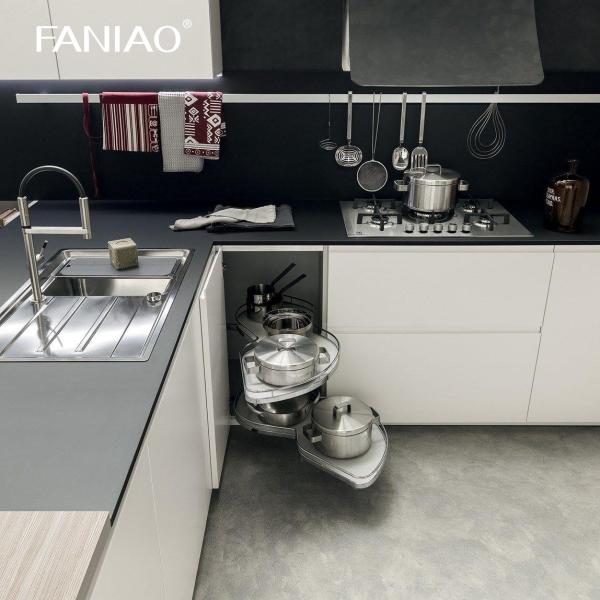 Minimalist Cabinet Designs Natural Wood Grain Stainless Steel Metal Modern Kitchen Cupboard Cabinet