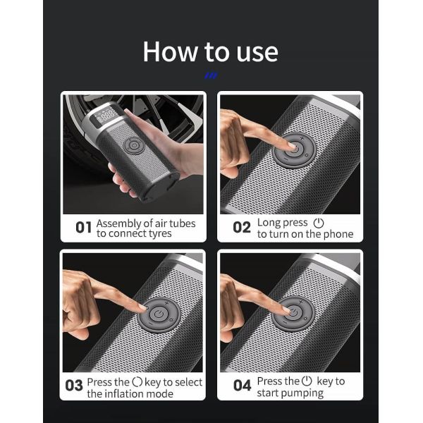 6000mAh Rechargeable Car Air Inflator Pump Powerful