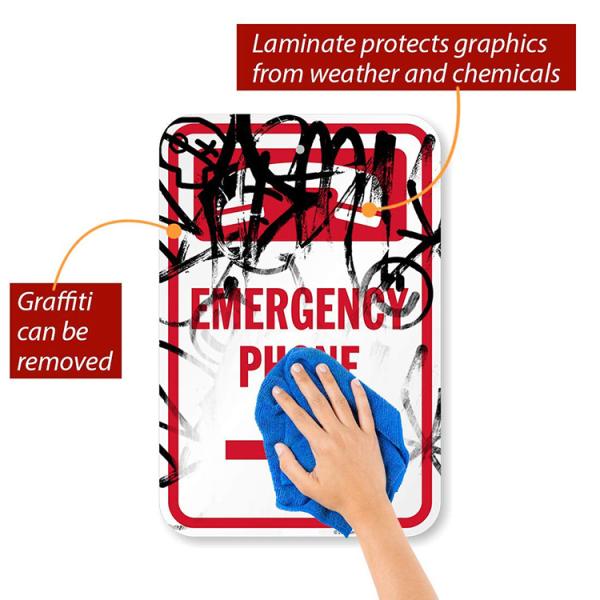 Aluminum Custom Reflective Sign Emergency Telephone 2mm 3mm Thickness