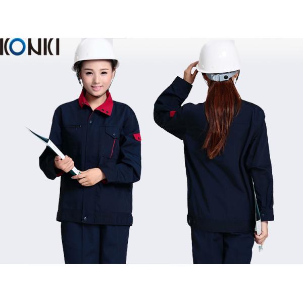 Contrast Color Industrial / Factory Workwear Sets 100% Cotton Mens Workwear