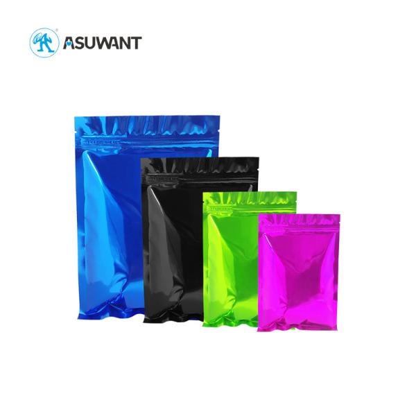 Multi Colored Aluminum Foil Bag Plastic Zipper Smell Proof Mylar Bags