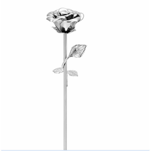 Long-Stem Blue Rose Flower Keepsake Urns Heart Cut Diamond Shape Memorials for Ashes