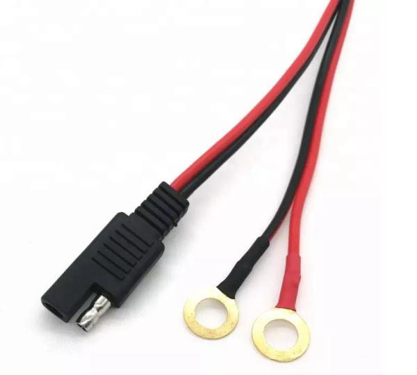 10AWG 2 Pin SAE Battery Connector SAE To Ring Terminal Harness For Battery Charger
