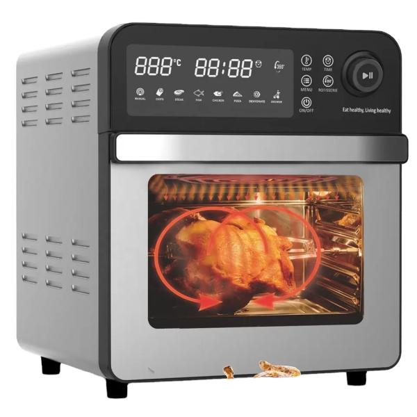 Electric Pizza Oven Roast Bake Grill Dehydrate Stainless Steel 15L Airfryer