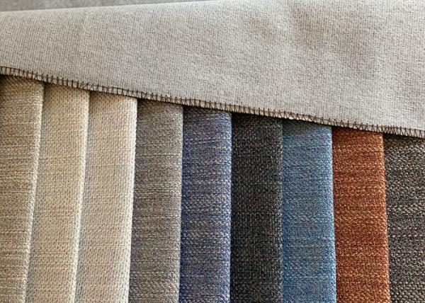 330gsm Yarn Dyed Woven Fabric , Plain Polyester Velvet Upholstery Fabric