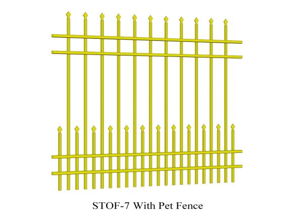 4 rails narrow spacing stright top crimped top crimped 1800mm x 2400mm anti wild beast dog and wolf security steel fence