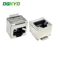 Único conector RJ45 portuário de SMT 180 graus sem o conector Jack modular 8P8C DGKYD52F1188GWWA5SB4 do diodo emissor de luz RJ45