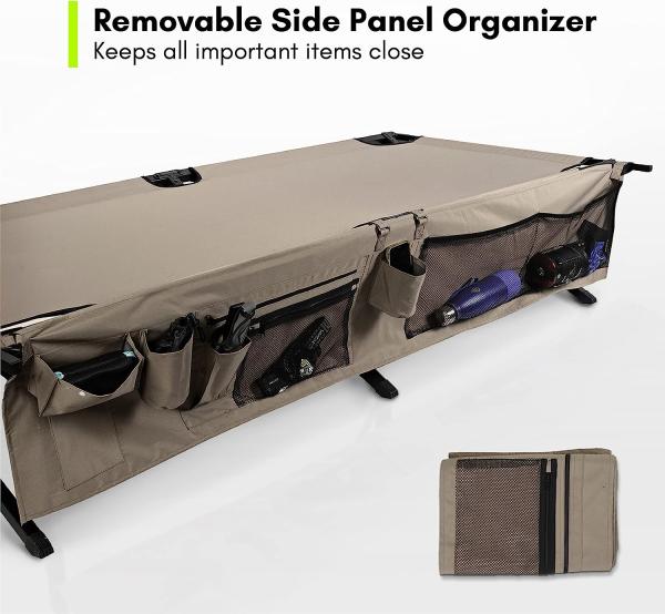 Folding Camping Cot, Portable Foldable Military Cot, Canvas Sleeping Bed, Outdoor Comfortable Lightweight Camp Bed