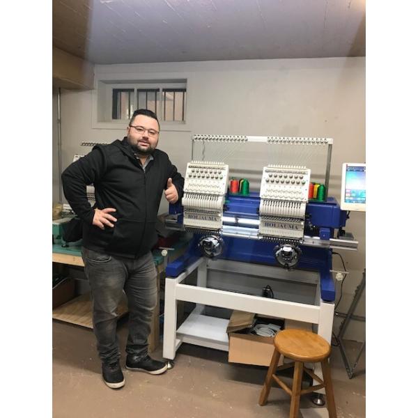 HO1502H 400*450mm Flat/Sequin/Cap/T-shirt 1200 spm 2 head computer embroidery machine for sale in guangzhou