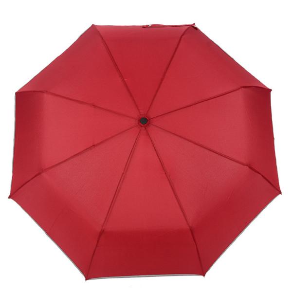 Adults 3 Fold LED Flashlight Handle Umbrella with Reflective Strip and Windproof Cover