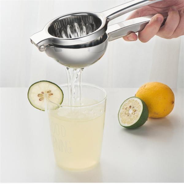 340G Lemon Citrus Press Juicer with Stainless Steel Construction and Soft Silicone Handle