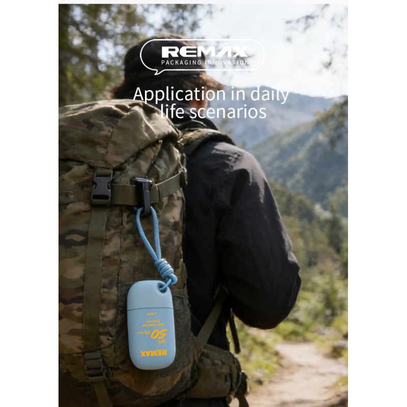 30ml  Blue Sunscreen Bottle with a Hanging Strap Design, Suitable for Outdoor Sports.