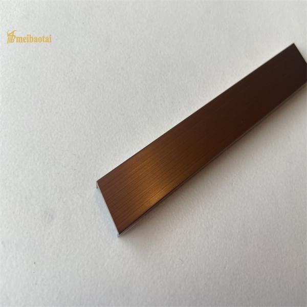 Antique Copper Stainless Steel Tile Trim with 20mm Width and Hairline Surface for U Shape Metal Profiles