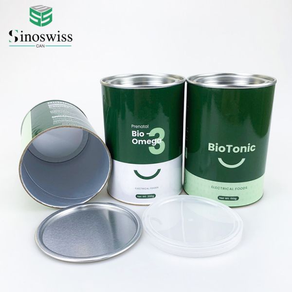 OEM Sizes Cylindrical Paper Container Paperboard Canister For Protein Powder