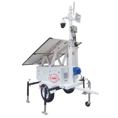 Mobile Solar CCTV Trailer With Remote Monitoring For Construction Sites
