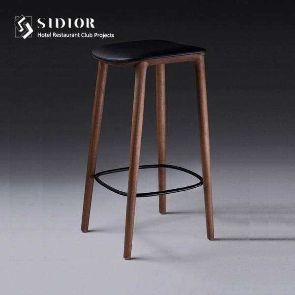 High Quality Bar Chair, Bar Stool, High Chair, Club Stool Chair, Hotel Chair, Solid Wood Frame, PU Leather Upholstery
