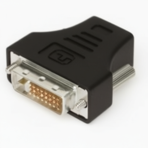 Secure connection adaptor L-com DVIHDMF DVI-D Male to HDMI Female with nickel plated thumbscrews and dust covers
