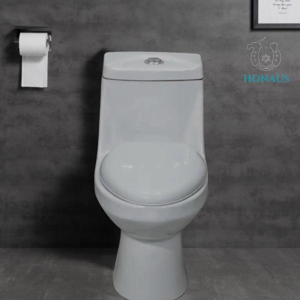 Traditional Single Piece Water Closet Commode Anti Stain Glazed Odor Isolation