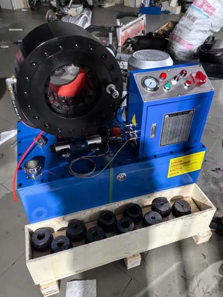 PLC Control System OEM Service Industrial 16 Dies Blue Colors 4 Inch Crimping Range Electric Hydraulic Crimping Tool 0.01mm Accuracy Hose Crimping Machine