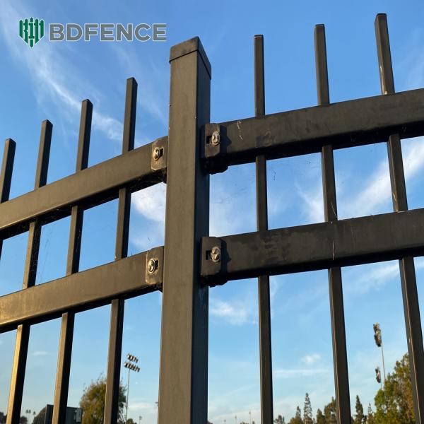 Low Profile Customized Tubular Steel Fence Discreet Barrier