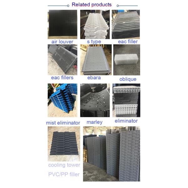 Torre de refrigeración por corriente de aire inducida de relleno de paquete de contraflujo Torre de refrigeración de relleno de 610 mm