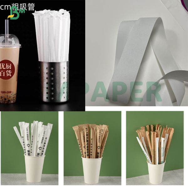 Printable White 24g 26g 28g Straw Wrap Paper For Brand Custom Packaging
