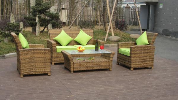 KD 4pcs cheap garden sofas outdoor rattan sofa as customized color