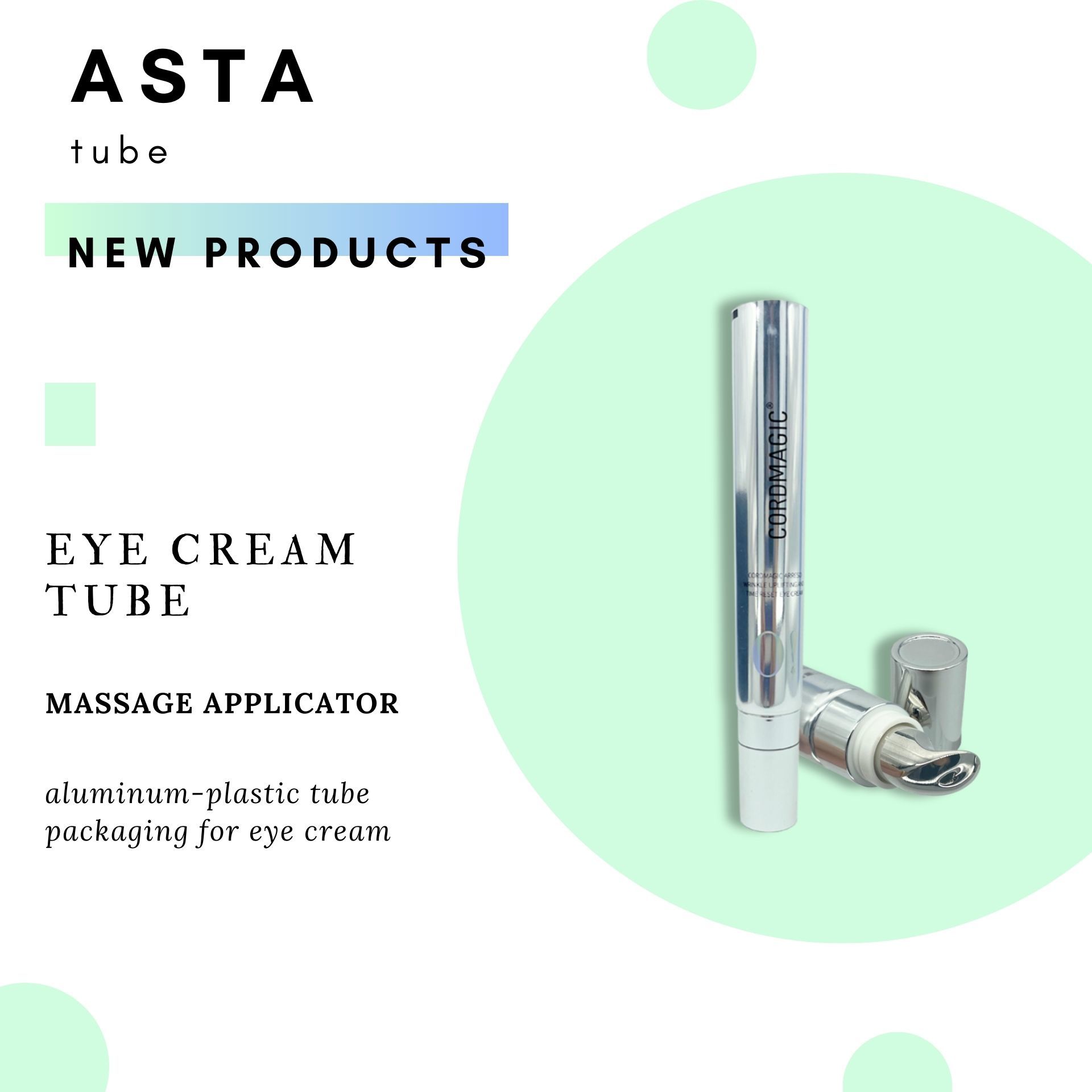 D19mm 10ml 15ml 20ml Metal Single Ball Massage Zinc Alloy Applicator PE ABL Eye Cream Serum Top Packaging Containers