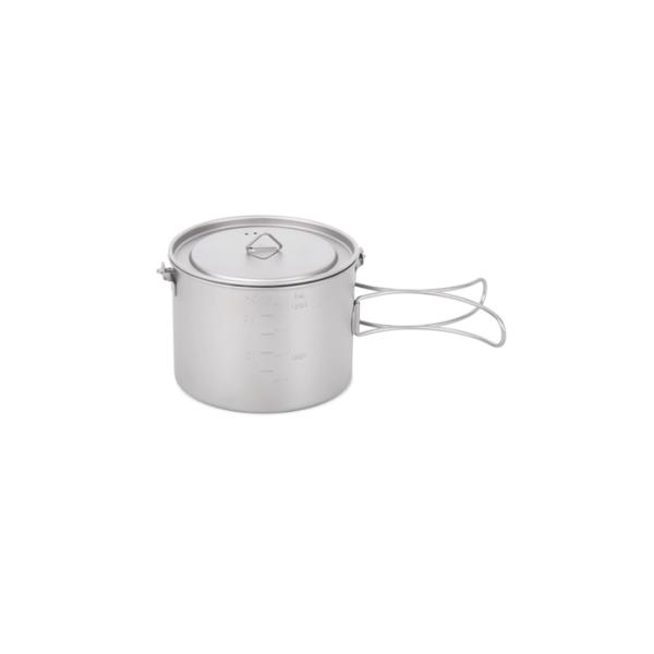 Durable Titanium Camping Parts Pure Titanium Cooking Pot 2 In 1 Design 1100ml 900ml