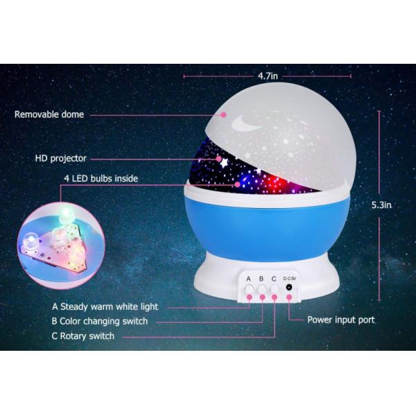 Свет ночи репроектора СИД DC 12V, утверждение CE лампы ночи проекции батареи 4 AAA