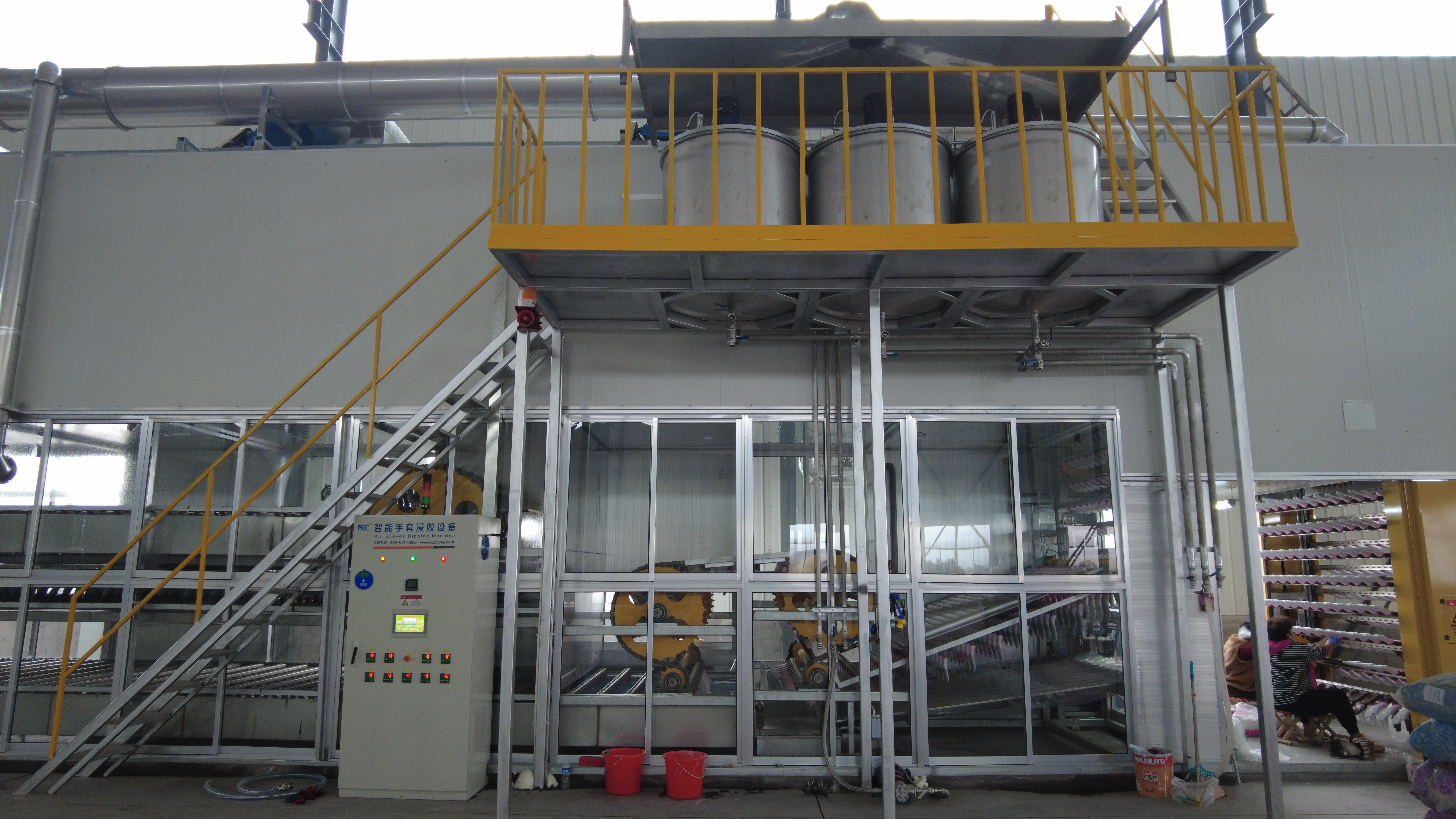 4000 Pairs/H Latex Glove Manufacturing Machine Customized Latex Gloves Production Line